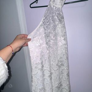 Elegant White Lace Halter Dress